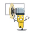 Bring board pneumatic sander in the mascot shape Royalty Free Stock Photo