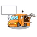 Bring board rendering cartoon of food truck shape