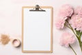 Brighten Up with Pink Carnations and White Clipboard