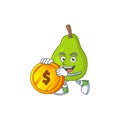 Bring coin green guava cartoon character for dessert healthy