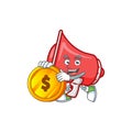 Bring coin red loudspeaker with cartoon mascot style Royalty Free Stock Photo