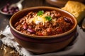 Bring on the Comfort with a Macro Shot of Delicious and Nostalgic Homemade Chili con Carne