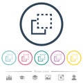 Bring element to front flat color icons in round outlines