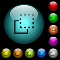 Bring element to front icons in color illuminated glass buttons