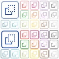Bring element to front outlined flat color icons