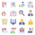 Pack of Human Resources Flat Icons Royalty Free Stock Photo