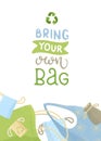 Bring your own bag poster with handdrawn lettering