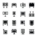 Banner stands icon set