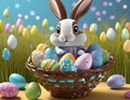 Bringing Chocolate Egg By The Eastern Bunny Royalty Free Stock Photo