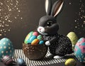 Bringing Chocolate Egg By The Eastern Bunny Royalty Free Stock Photo