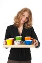 Bringing the colleagues coffee Royalty Free Stock Photo