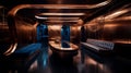 Bronze and Navy: Futuristic Luxury Interior