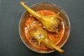 Brinjal curry in a bowl. Which is an Indian vegetarian side dish for food like rice, roti and chapati, Royalty Free Stock Photo