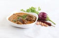 Brinjal or Eggplant Indian Vegetarian Curry in a Bowl Royalty Free Stock Photo