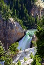 Brink of lower falls, Grand Canyon of Yellowstone National Park, Wyoming, USA Royalty Free Stock Photo