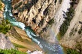 Brink of lower falls, Grand Canyon of Yellowstone National Park, Wyoming, USA Royalty Free Stock Photo