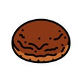 brioche bun food meal color icon vector illustration