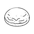 brioche bun food meal line icon vector illustration