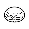 brioche bun food meal line icon vector illustration