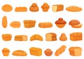 Brioche icons set cartoon . Bread food