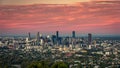 Brisbane, Australia - City lookout at sunset as seen from Mount Coot-Tha Summit Lookout