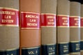 Brisbane, Australia - Close up of American law review books in a library