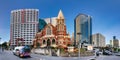 Panoramic view of the Albert Street Uniting Church in Brisbane, Queensland, Australia. Royalty Free Stock Photo