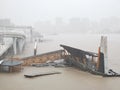 Brisbane, Australia - February 27, 2022: Wild weather and heavy rain falls from Tropical Cyclone storm Brisbane Central Business Royalty Free Stock Photo