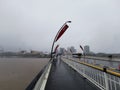 Brisbane, Australia - February 27, 2022: Wild weather and heavy rain falls from Tropical Cyclone storm Brisbane Central Business Royalty Free Stock Photo