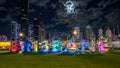 Brisbane, Australia - Illuminated Brisbane sign with the city in the background