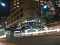 BRISBANE, AUSTRALIA - MAY 29, 2020: Vibrant night scene of Commonwealth Bank of Australia CBA flagship headquarters office high-