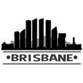 Brisbane Australia oceania Icon Vector Art Design Skyline Night Flat Shadow Royalty Free Stock Photo
