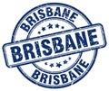 Brisbane blue grunge round vintage stamp