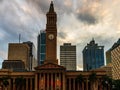 Brisbane City Hall building with clock tower in Australia, Brisbane, 2021