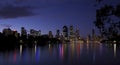 Brisbane City Night Lights River Reflection Australia