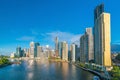 Brisbane city skyline and Brisbane river Royalty Free Stock Photo