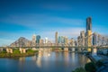 Brisbane city skyline and Brisbane river Royalty Free Stock Photo