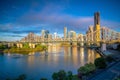 Brisbane city skyline and Brisbane river Royalty Free Stock Photo