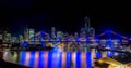 Brisbane city skyline and story bridge at night. Royalty Free Stock Photo