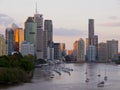 Brisbane City skyline at sunset