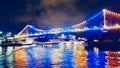 Brisbane - Colourful lights adorn Storey Bridge in Brisbane Qld Australia