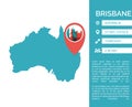 Brisbane map infographic vector isolated illustration