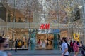 H & M store in Brisbane with QR code check in - selective focus