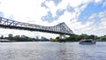CityCat ferry services provide 145 express services each week at Brisbane river near Story Bridge. Royalty Free Stock Photo