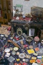 Vintage items at a suitcase rummage market