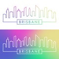 Brisbane skyline. Colorful linear style.