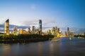 Brisbane skyline by brisbane river