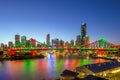 Brisbane with story bridge in australia at night