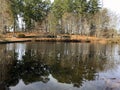 Briscoe Park view pond and park buildings in the distance Royalty Free Stock Photo