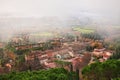 Brisighella, Ravenna, Emilia-Romagna, Italy: landscape on a foggy autumn morning Royalty Free Stock Photo